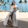 2020 Crochet White Knitted Beach Cover Up Dress