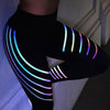 Streamer dazzle reflective high waist tight exercise yoga fitness pants