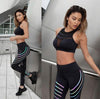 Streamer dazzle reflective high waist tight exercise yoga fitness pants